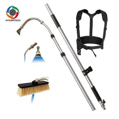 China Brass Metal Spray Gutter Cleaner Brush House Cleaning Water Aluminum Telescopic Wand for sale