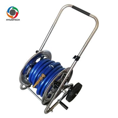 China Original Color Abrasion Resistant Hose Reel Cart Metal Garden Hose Cart with PVC Hose Set, 3/4