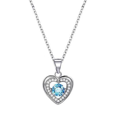 China Fashion S925 Sterling Silver Double Heart Design Sense Sense Clavicle Dangling Chain Smart Female Soft Niche Necklace for sale