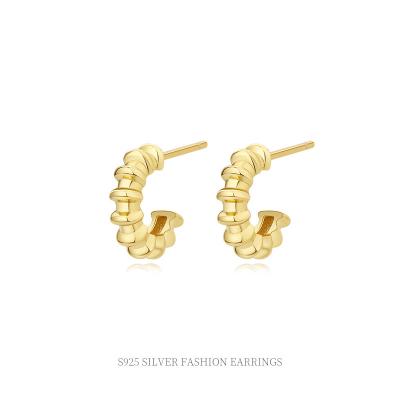 China Sterling Silver TRENDY 925 circle spiral earrings for sale