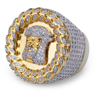 China CLASSIC Hiphop Jewelry Cubic Zirconia Jesus Ring For Men for sale