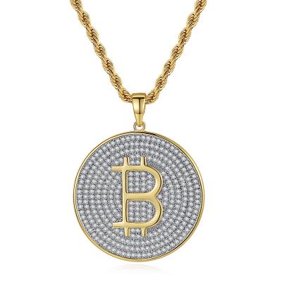 China Hiphop Double Gold Color Zircon Dangle Big Letter Pendant Necklace Charm For Women Men Street HipHop Jewelry for sale