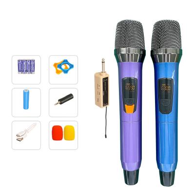 China 2021 New Product Handheld Microphone Professional UHF Wireless Microphone with USB Wireless MIC for Studio Karaoke Party MIC for sale