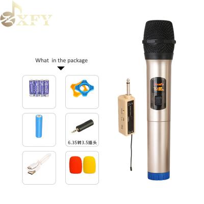 China Handheld Microphone 6.35 Jack USB Wireless Microphone With Package 263.1MHZ 249.8MHZ High Quality VHF Wireless Microphone for sale