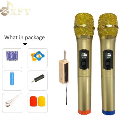 China Handheld Microphone Trolley Speaker Microphone with Receiver Panel Metal Full Mesh Karaoke OEM Portable Microphone for sale