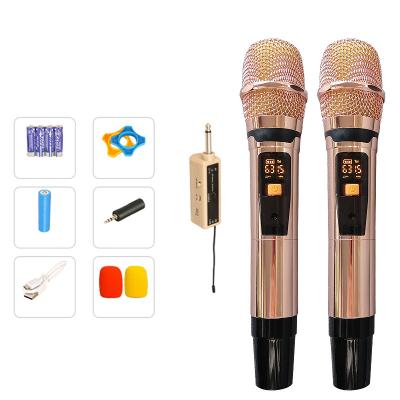 China Microphone UHF Handheld Microphone With USB Receiver Led Display New Design Wireless Microphone For Wireless MIC Party for sale