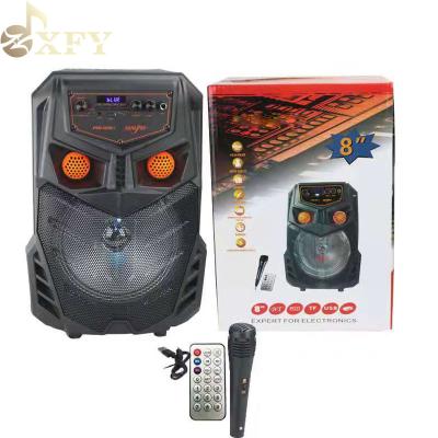 China Factory New Wholesale Private Trolley Wireless 8 Inch XFY-8001 Outdoor Speaker With TWS LED Light Outdoor Speakers With Radio for sale