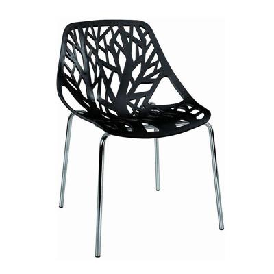 China Modern Stackable Plastic Tree Chair Forest Tree Branch Leisure Dining Plastic Chairs With Metal Legs for sale