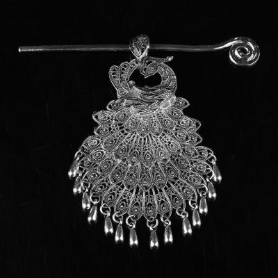 China Fashion Hair Stick Hair Clips Peacock Oxidized Jewelry Hairpin Accessories for sale