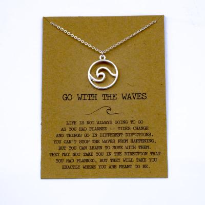 China CLASSIC Double Wave Necklace Ocean Jewelry Goes With Wave Necklaces With Map for sale