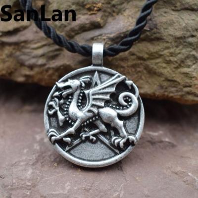 China Vintage Renaissance Norse Medieval Gothic Dragon Necklace Viking Newcomer Jewelry Gothic Necklace for sale