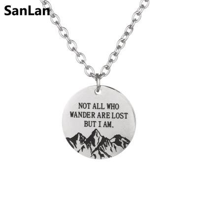 China CLASSIC Stainless Steel Not All That Wander Are Lost But I Am Necklace Mountain Necklace Faith Jewelry for sale