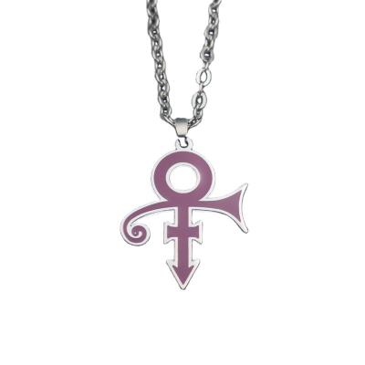 China CLASSIC Prince Love Symbol RIP Stainless Steel Memorial Charm Necklace Chain Minimalism Artist Jewelry for sale