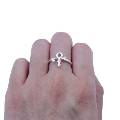 China Cute Minimalism Artist Love Symbol Jewelry Prince RIP Symbol Commemorative Love Ring For Women for sale