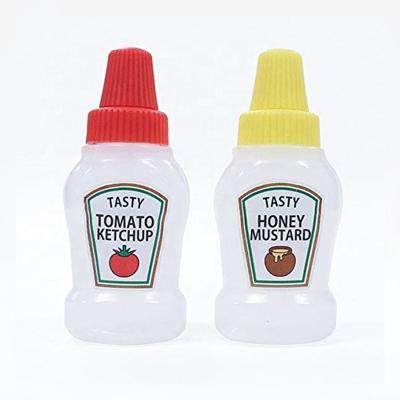 China Portable Empty Food Mini Sauce Bottle 25ml Soy Sauce Squeeze Packing Plastic Bottle With Screw Top for sale