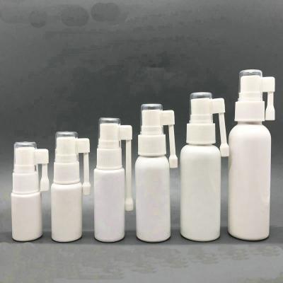 China Personal Care/Cosmetic White Clear Nasal Spray Bottle 5ml 10ml 15ml 20ml 25ml 30ml 50ml 60ml HDPE/PET Throat Spray Bottle Say Oral Lip Spray Bottles With Long Spout for sale