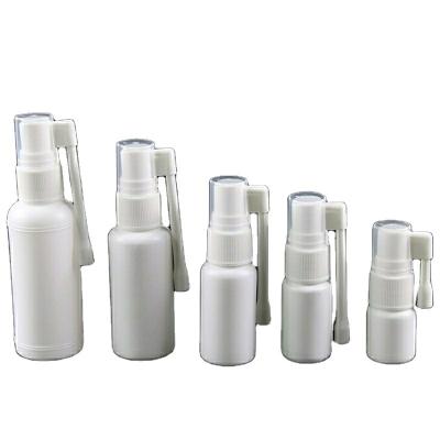 China 5ml 10ml 15ml 20ml 30ml 50ml 60ml Empty Pharmaceutical HDPE Plastic Bottle Medicine Oronasal Throat Mist Spray Bottle for sale