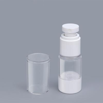 China 15ml 30ml 50ml Cosmetic Pump Spray Bottle ABS Emulsion White Clear Plastic Airless Cosmetic Lotion Empty Bottle for sale