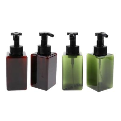 China 250ml 450ml 650ml PET Rectangle Cosmetic Hand Soap Foamer Bottle Foam Pump Bottle for sale