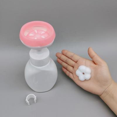 China Wholesale 250ml Plastic Cosmetic Bottle Children's Hand Detergent Bottle With Flower Shape Press Cap Type for sale