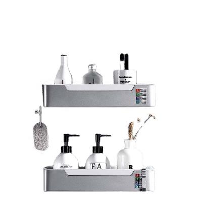 China Rust Resistant Aluminum Multifunction Rack Bathroom And Kitchen Shelf With ABS Drainage Basket Rack for sale