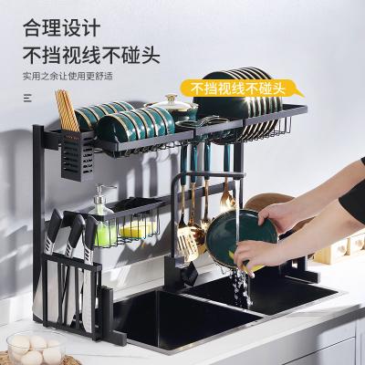 China Viable Metal Over Sink Kitchen Storage Rack Organizer Dish Drying Rack All in One Kitchen Storage Rack for sale