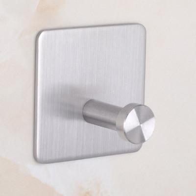 China SUS304 Stainless Steel Kitchen and Bathroom Robe Hook Single Hook Bathroom Kitchen Hook with Drill Free Style for sale