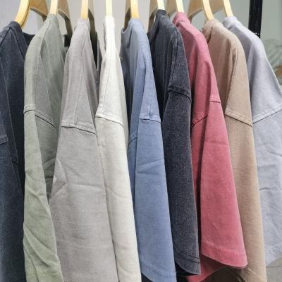 China Free Sample High Quality Heavy Custom White Compressed Casual Shorts Sleeve Acid Washed Vintage 100%Cotton T-shirt Men Oversize for sale