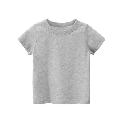 China Custom 100% Logo Blank Kids T-shirts from Plain Anti-shrink Cotton Children's Free Sample T-shirts for Boys and Girls for sale