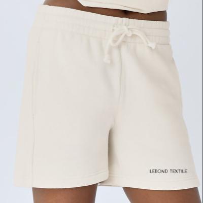 China New Fashion Anti-wrinkle White Color Women Elastic Waist Korean Thicken High Waist Wide Leg Straight Pants Loose Casual Shorts for sale