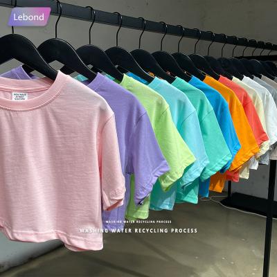 China wholesale Anti-wrinkle in stock 15 colors 100% Cotton Women Designer Tshirts Custom 200Gsm female crop full for women for sale