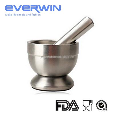 China Durable Double Wall Stainless Steel Mortart And Pestle Pepper Garlic Crusher For Sale for sale