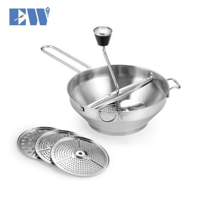 China Sustainable Kitchen Manual Stainless Steel Food Mill Baby Food Grinder for sale