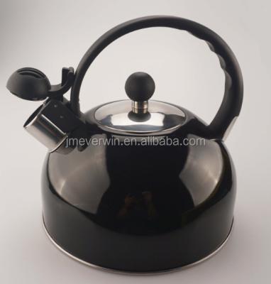 China Viable Premium Quality 2.5 Quart Stainless Steel Black Whistling Tea Kettle for sale