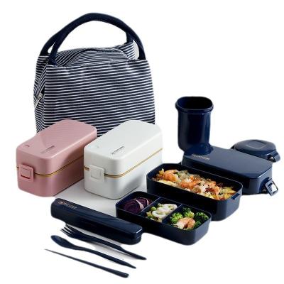 China Japanese Freshness Preservation IKITCHEN Lunch Box Bento Box Kids Food Containers Microwave Plastic Lunch Box With Fork for sale