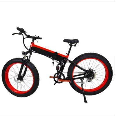 China Direct Selling 26 Inch 1000w Snow Folding Bicycle Beach Bike Folding Electric Wide Tire Steel Electric Bicycle for sale