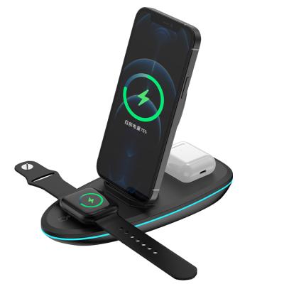 China Smart Watch 3 in 1 Sailboat Universal Portable Station Stand Holder Smart Mobile Phone Charging V9 Wireless Charger for sale