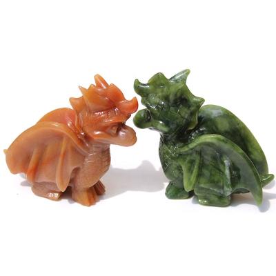 China Europe Wholesale Price Natural Jade Crystal Small Flying Dragon Carving Craft For Home Decoration for sale