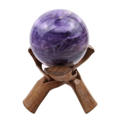 China Natural Wooden Crystal Ball Sphere Stand Europe Madagascar Sphere Display Stand for sale