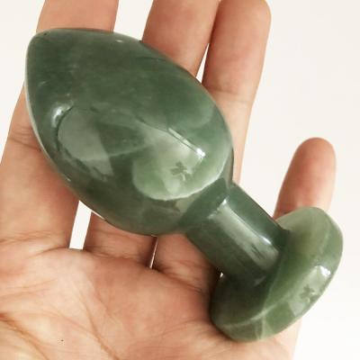 China Crystal Plug Factory Price Anal Plug Hand Cut Natural Green Aventurine Butt Crystal Anal Plug for sale