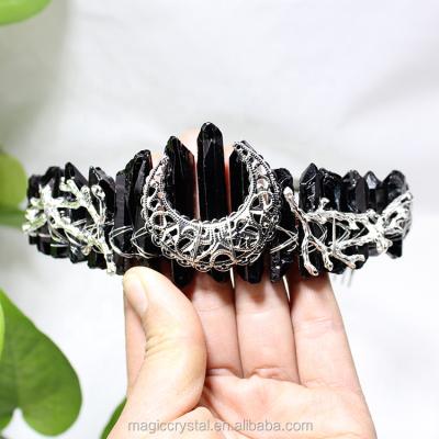 China Europe Hand Carved Natural Quartz Crystal Point Healing Headbands For Wedding for sale