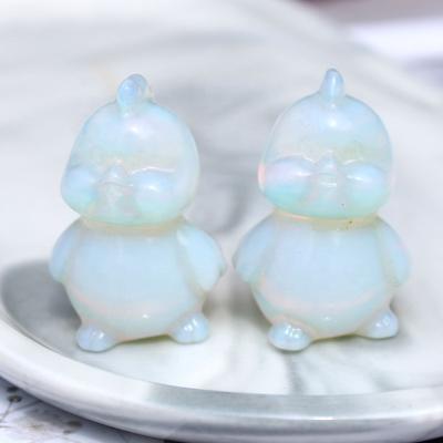 China Wholesale Europe Hand Carved Opal Crystal Carving Animal Cute Chick for sale