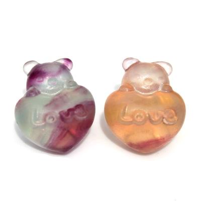 China Wholesale Europe Hand Carved Rainbow Fluorite Crystal Mini Bear for sale