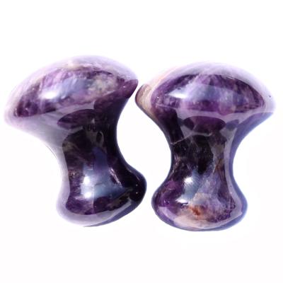 China Europe Mushroom Shaped Natural Amethyst Quartz Dream Stone Crystal Guasha Tool for sale