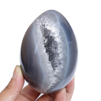 China Europe Hand Carved Druzy Crystal Geode Eggs Natural Agate for sale