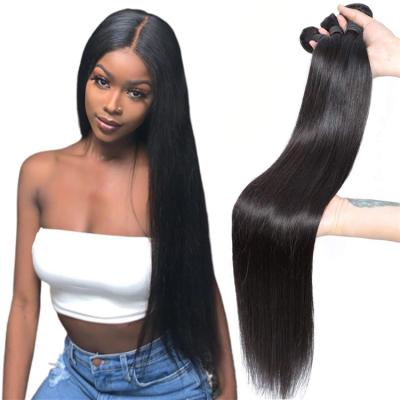 China Virgin Silky Straight Wave Natural Cuticle Aligned Human Hair Mink Brazilian Bone Straight Hair Extensions Bundles Free Sample Hair Vendors for sale