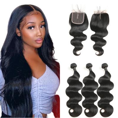 China Body Wave Pre Plucked Virgin Hair Lace Closure Body Wave 2x6 4x4 Lace Up Closure 5x5 6x6 7x7 All Size Lace Closure With Baby Hair for sale