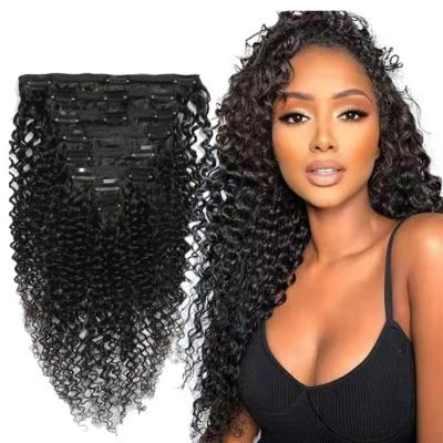 China Kinky Curly Xiuya Curly Hair Clip In Hair Extensions Virgin Peruvian Seamless Clip In Hair Vendors Free Sample for sale