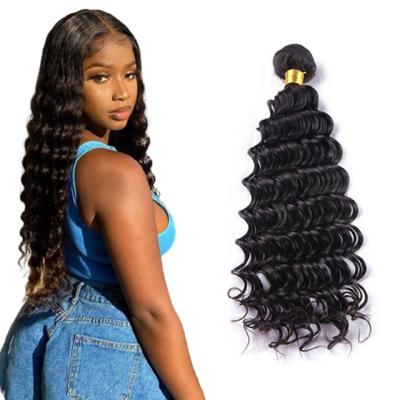 China Virgin Natural Peruvian Long Deep Wave Hair Color Wave Hair Peruvian Hair Cuticle Aligned Hair Extensions Bundles for sale