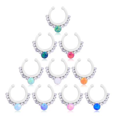 China Popular BOHEMIA Fashion Crystal Nose Ring Body Piercing Jewelry Faux Nose Ring for sale